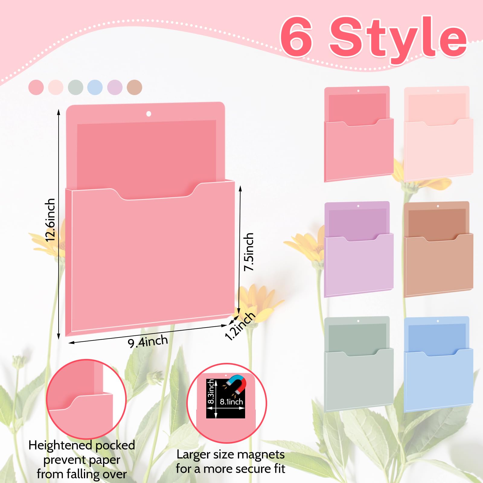 Amazon.com : Fuutreo Magnetic Wall File Holder,6pcs,Aesthetic